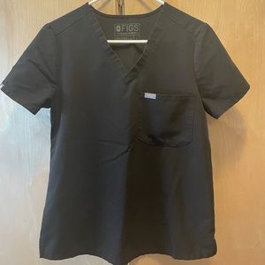 Figs Black Catarina One-Pocket Scrub Top Small